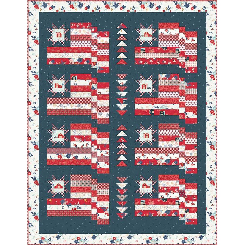 DEAL Heartland Boxed Quilt Kit KT-14410 - Riley Blake Designs - Box Pattern Fabric - Sweet Freedom - Patriotic - Quilting Cotton Fabric