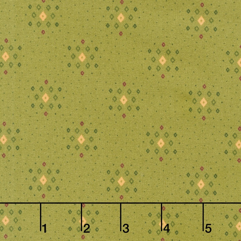 Scrap Basket Favorites - Geo Clusters Green Yardage