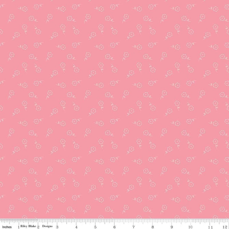 Sweet Pink Dainty Floral Pink Floral Fabric - C17414 - Riley Blake Quilting Cotton Fabric
