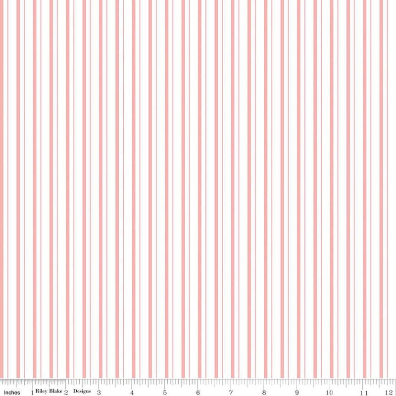 Take Heart Stripe C15389 Pink - Riley Blake Designs - Valentine's Day Stripes - Quilting Cotton Fabric