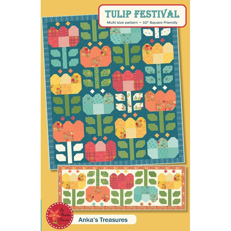 Tulip Festival Quilt & Runner PATTERN P154 - Heather Peterson - Riley Blake Designs - INSTRUCTIONS Only - 10" Stacker Friendly