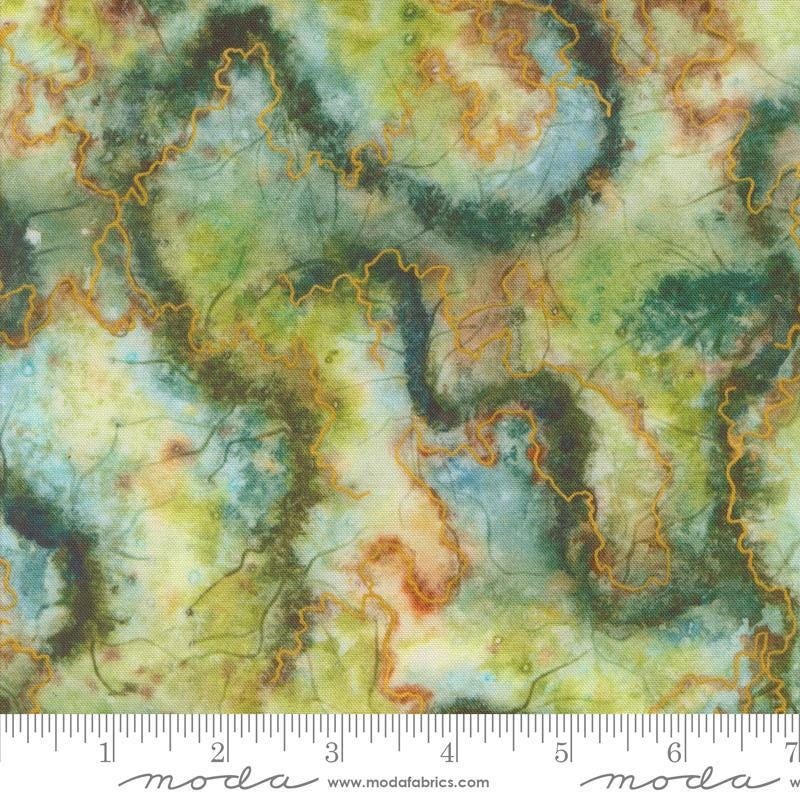 Wanderlust Geode 39847 Jadeite - Moda Fabrics - Gemstone Blender Abstract Watercolor - Quilting Cotton Fabric