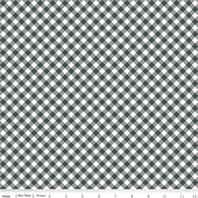 22" End of Bolt - A Walk on the Prairie Gingham Deep River - Riley Blake - PRINTED - Quilting Cotton