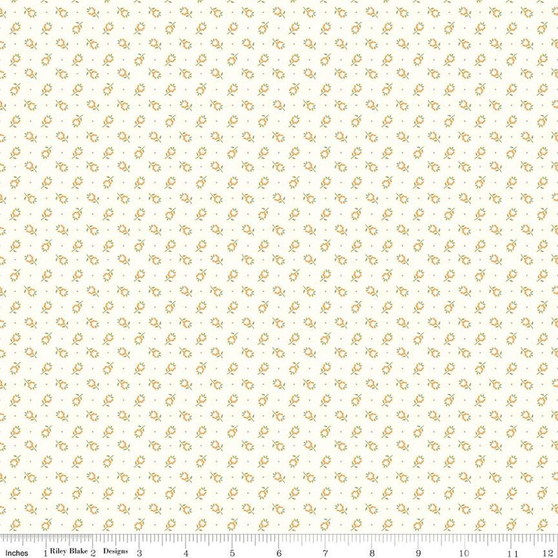 SALE Home Town Butterfield C13598 Lettuce - Riley Blake Designs - Floral Flowers - Lori Holt - Quilting Cotton Fabric