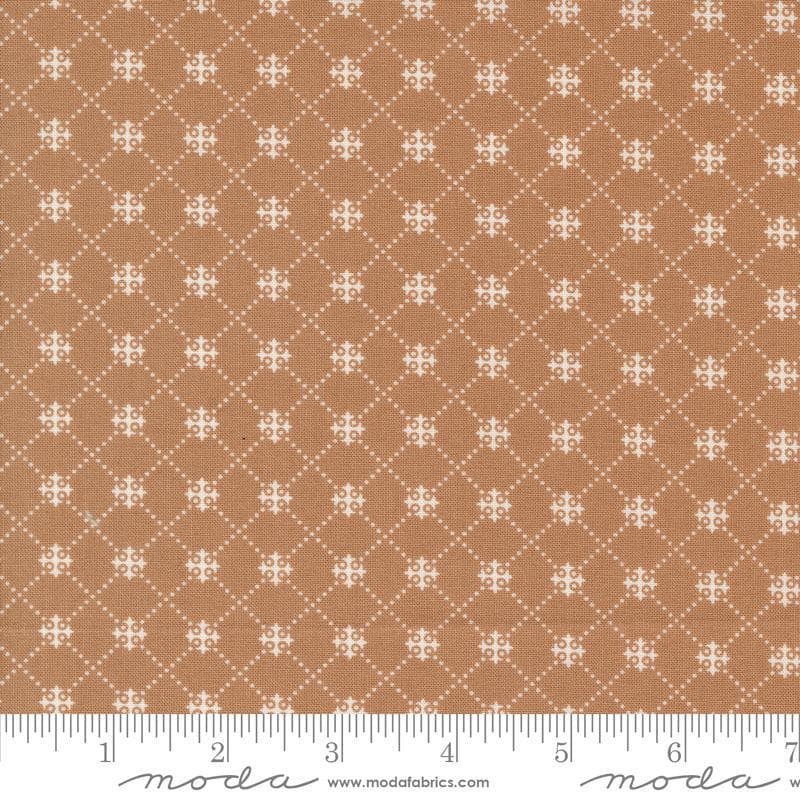 SALE Portofino Crosses 35396 Sienna - Moda Fabrics - Checks Plaids Lines Cobblestones - Quilting Cotton Fabric