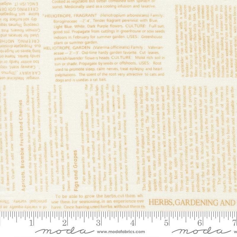 SALE Summers End Text Almond Pie Cream Words Fabric - 35433 - Moda Fabrics Quilting Cotton Fabric