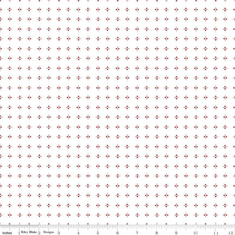 SALE Prairie Pinafore C12321 Schoolhouse Red - Riley Blake Designs - Geometric - Lori Holt - Quilting Cotton Fabric