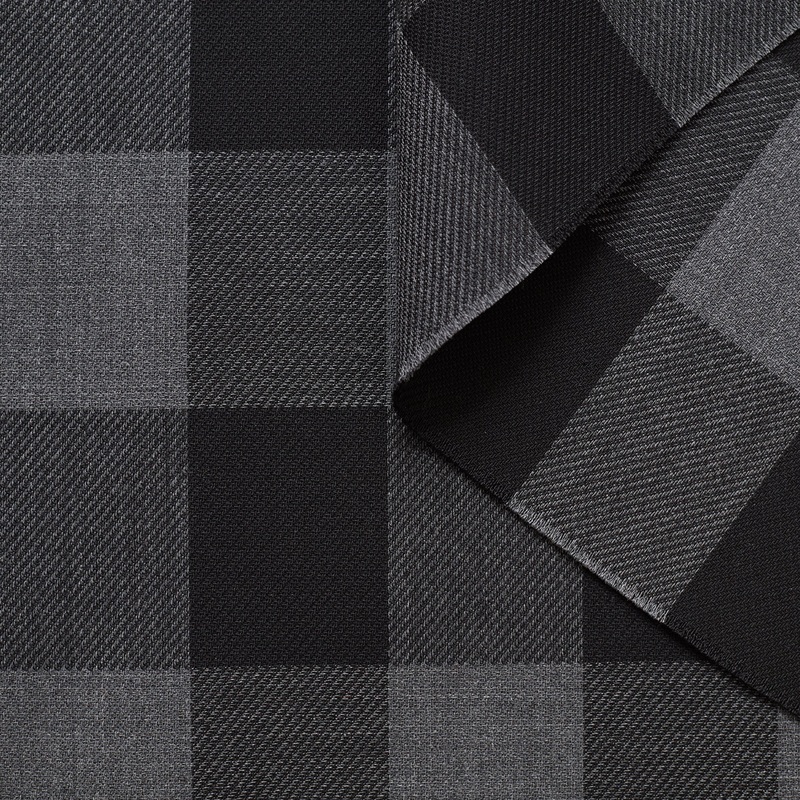 T22M00939 | Double Face Large Check Crepe Beluga