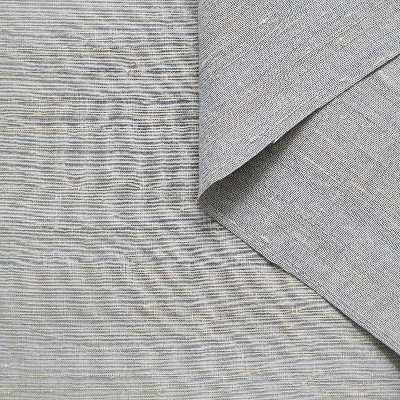 T25M12514 | Melange Slubbed Silk & Linen Canvas Ashley Blue