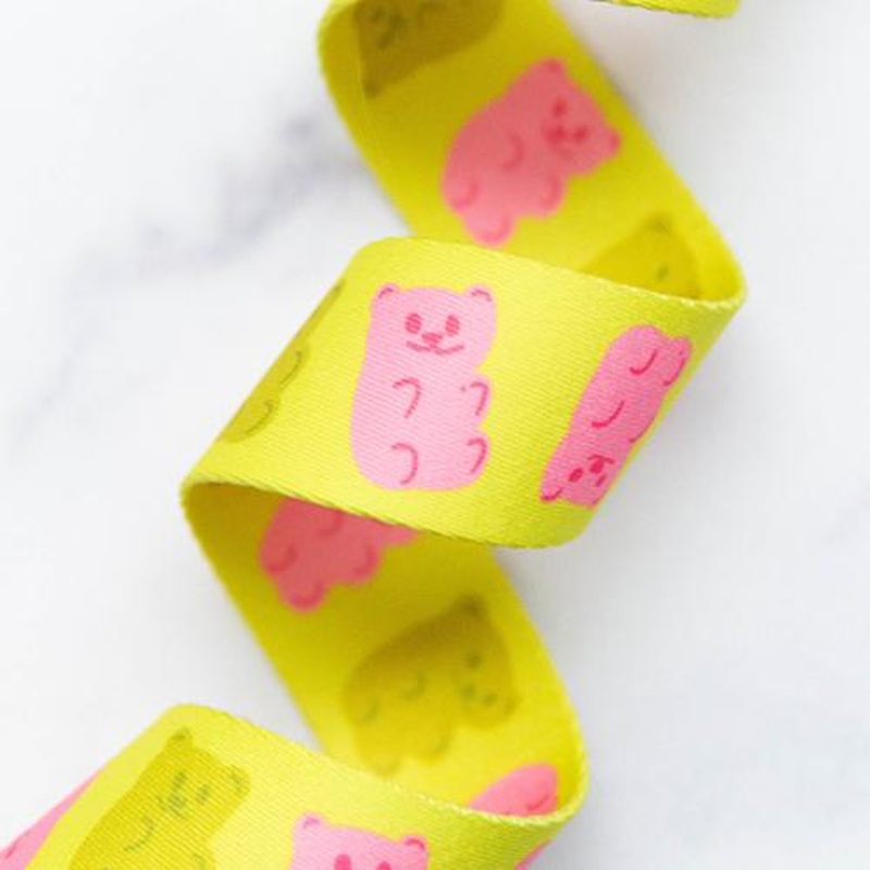 1.5" Gummy Bears Webbing in Citron by Kimberly Kight