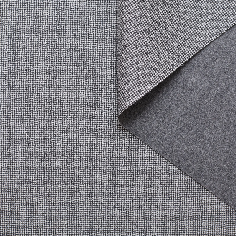 T21C00579 | Water Repellent Double Face Bonded Houndstooth Flannel Charcoal Gray