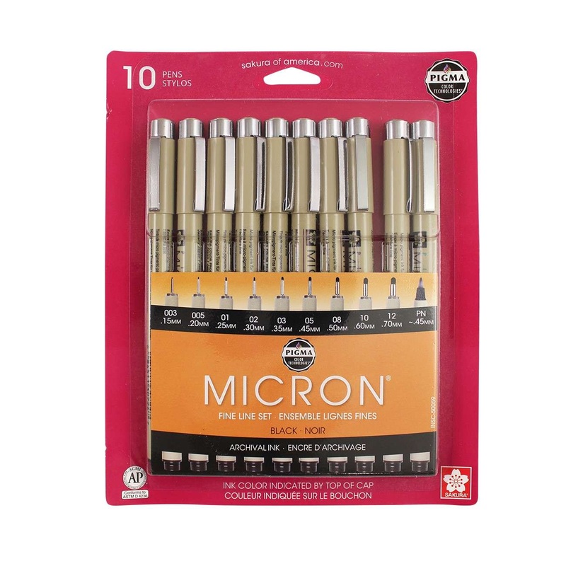 Pigma Micron 10 Piece Set - Black