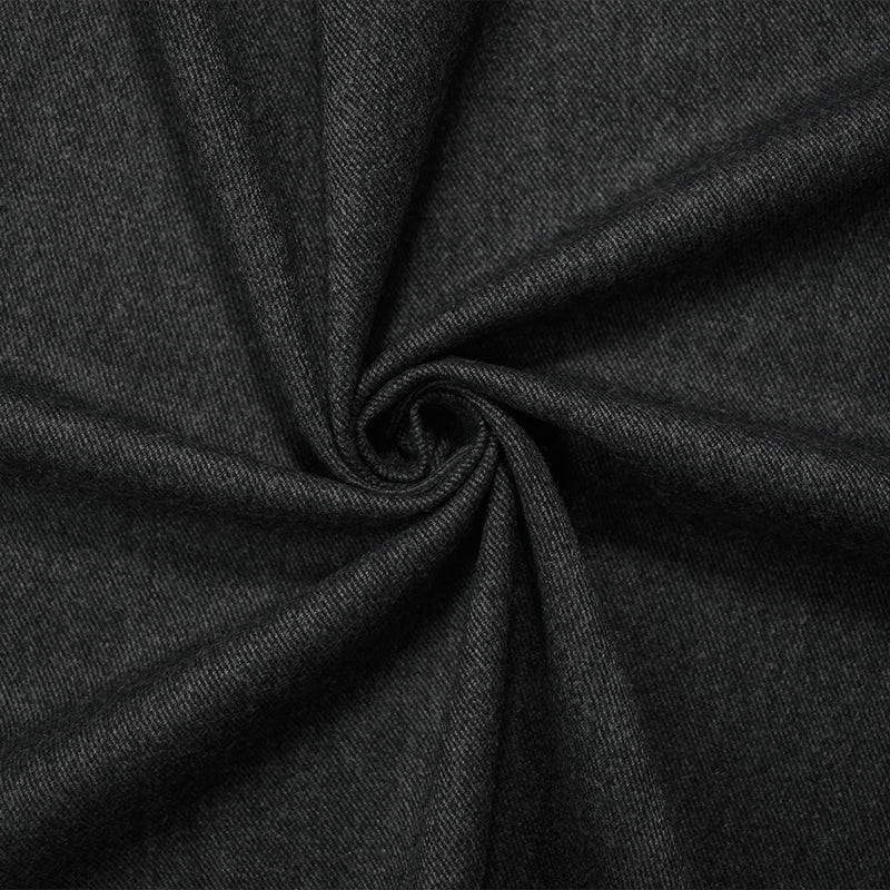 Black-Gray Wool Poly Slub Twill Woven Jacketing Fabric