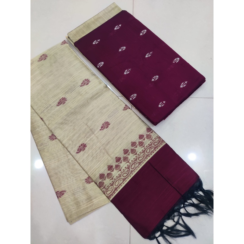 BROWN- Exclusive Raw Silk Suit Set with All-Over Butti Weaving & Slub Silk Jacquard Dupatta 10