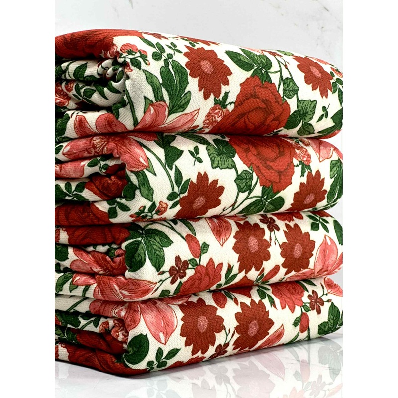(OAKLEY) RED HATTIE FLOWER PATTERN ON IVORY