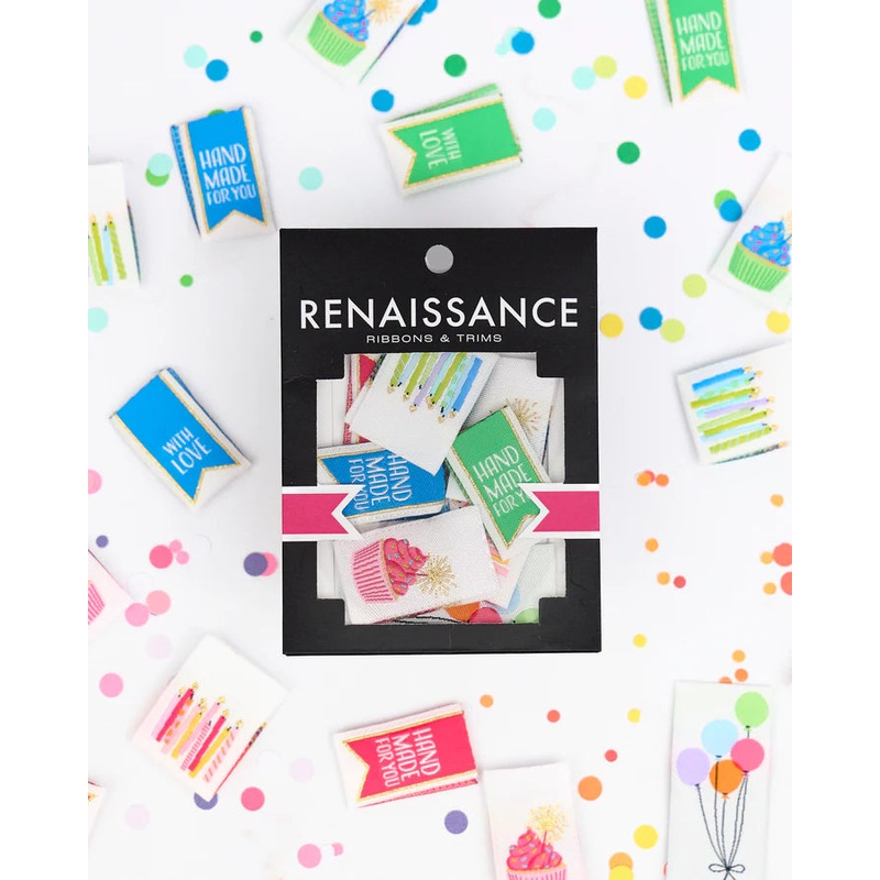 Renaissance Ribbon Labels Happy Birthday - Woven Label Pack