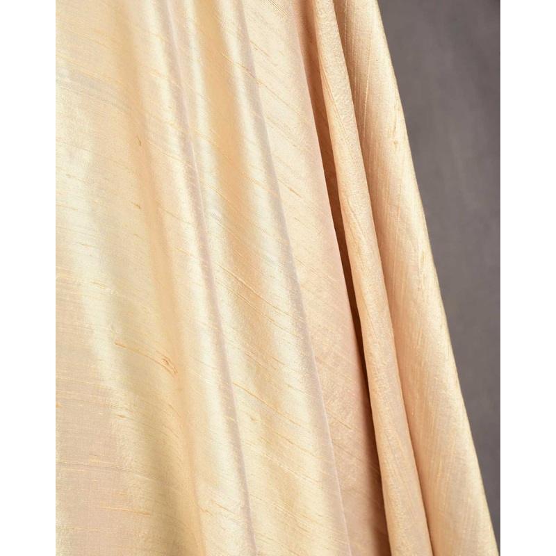 Beige Banarasi Textured Slub Handwoven Raw Silk Fabric