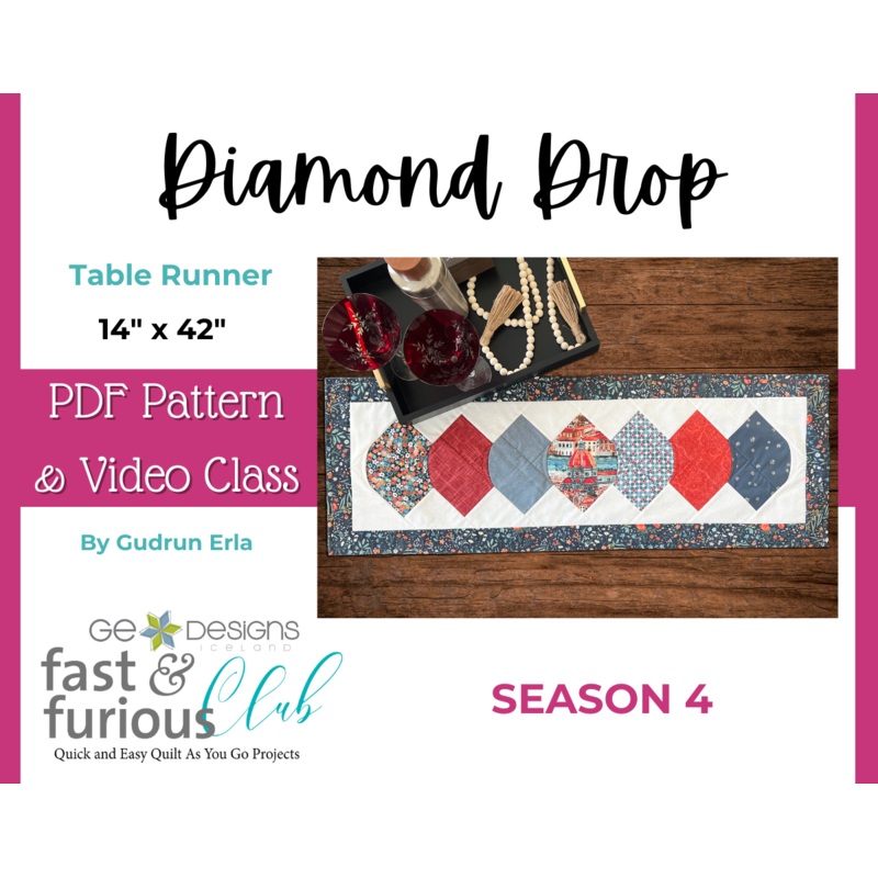 Diamond Drop Table runner - Pattern and video class