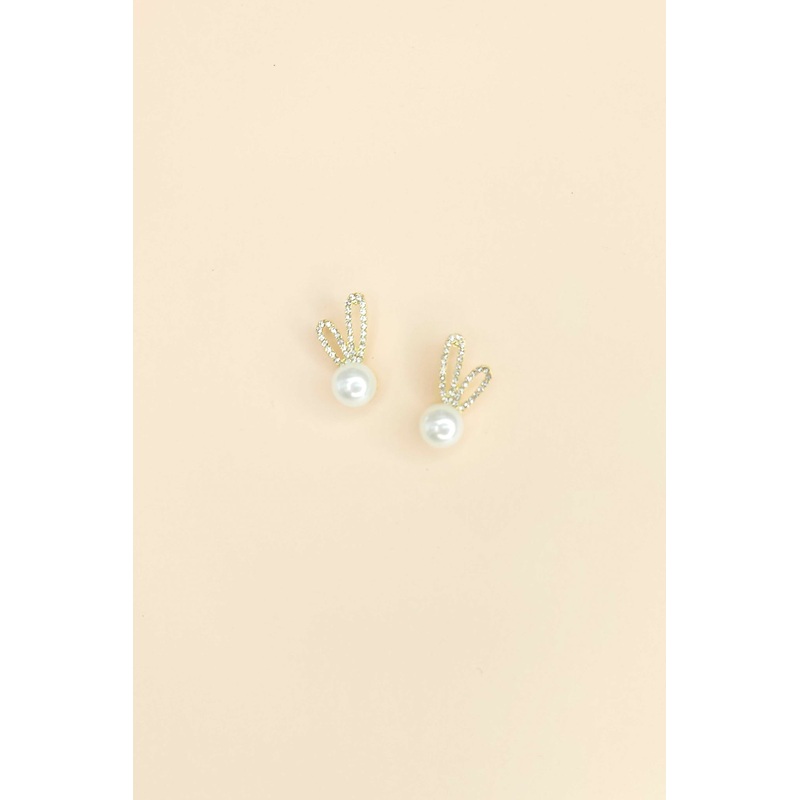 Pearl Rabbit Stub Earrings