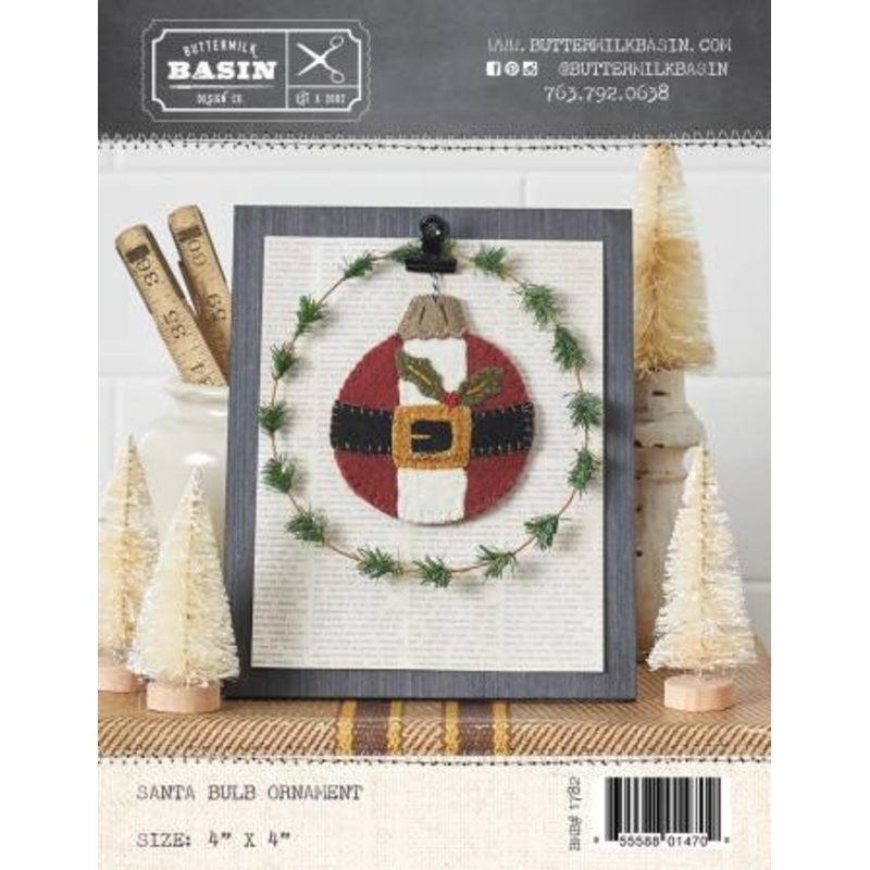Santa Bulb Ornament Wool Kit