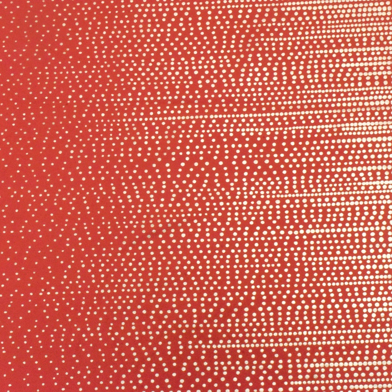 Sunset Red-Gold Dot Printed Stretch Tricot Swimwear Knit Fabric