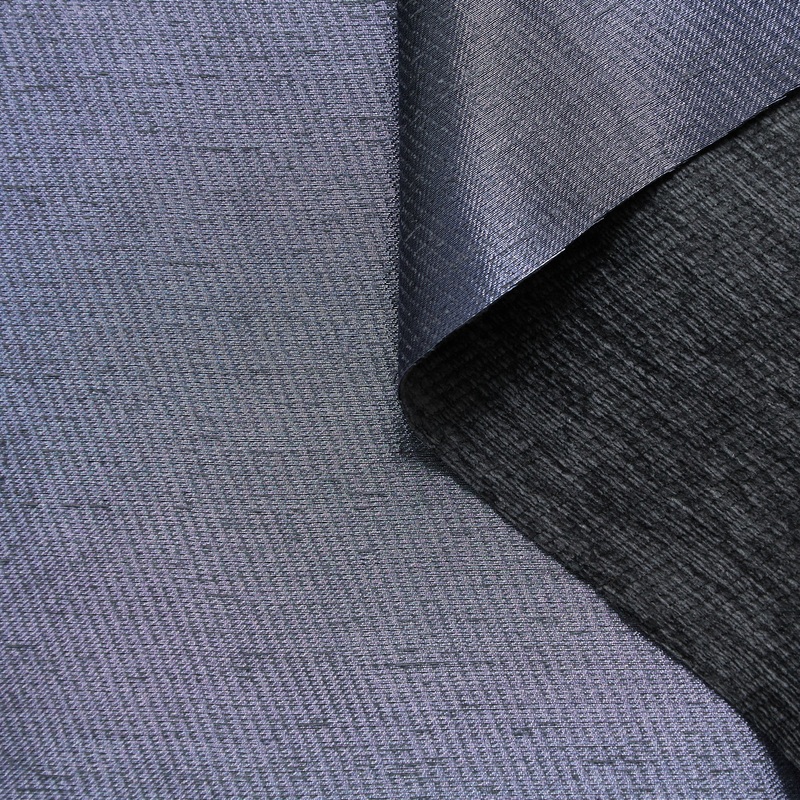 T25M12519 | Lam Twill with Chenille Yarn Midnight Navy