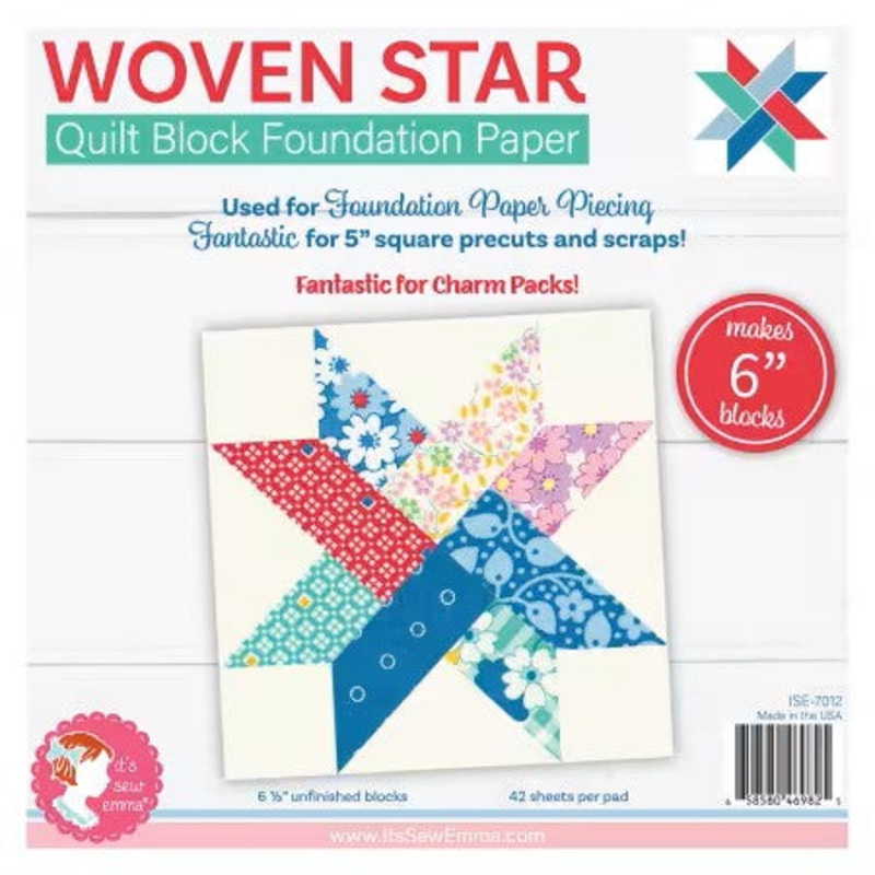 Woven Star Quilt Block Foundation Paper ISE-7012