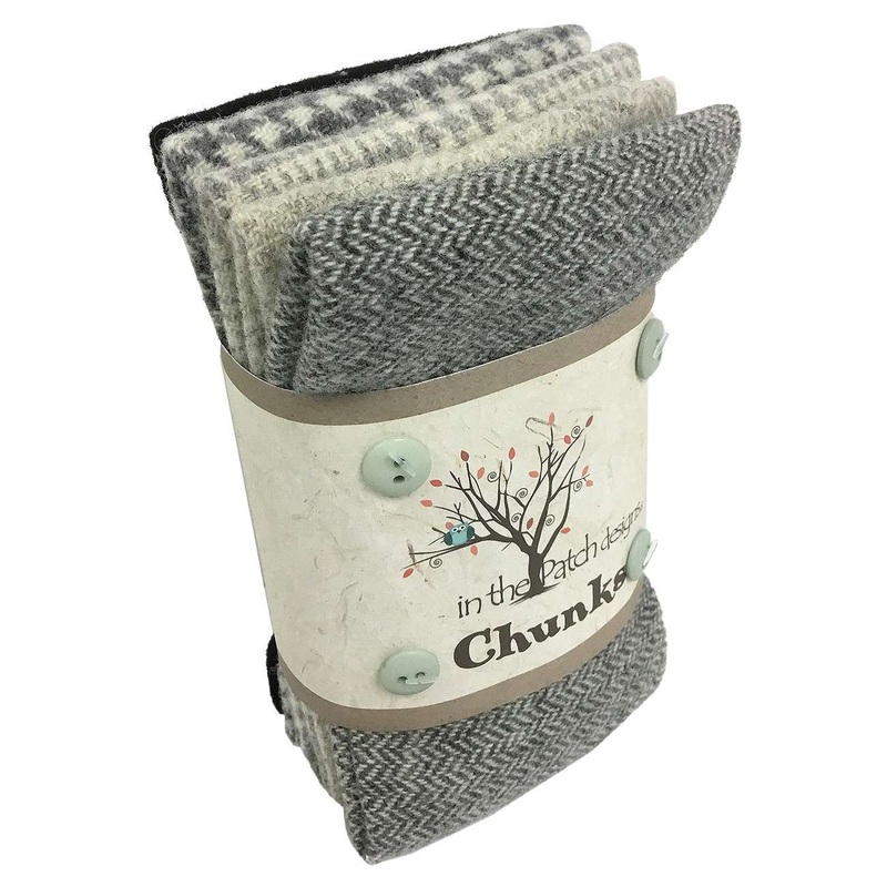 Felted Greys Wool Chunks 5pc 9in x 10in