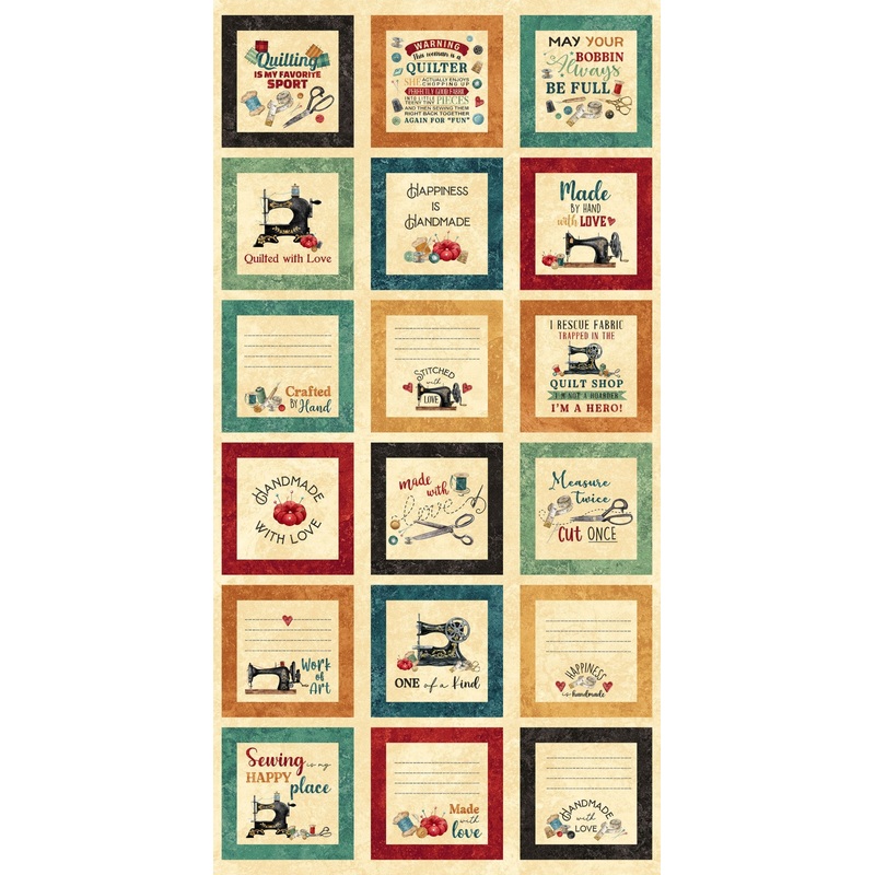 Stonehenge Stitchin' DP28342-12 Beige Multi Blocks