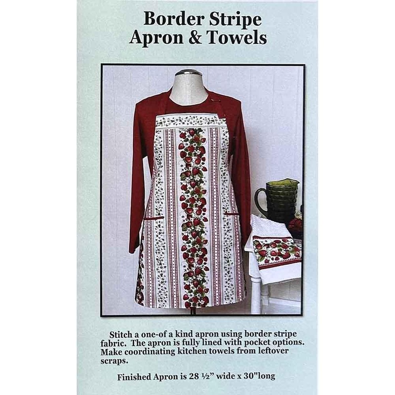 Border Stripe Apron & Towels Pattern - J. Minnis Designs