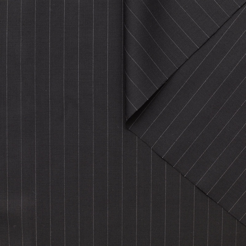 T23C04931 | Virgin Wool Pinstripe Suiting Black