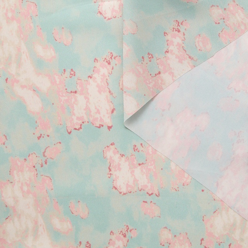 T24M09957 | Watercolor Print Twill Blue Glass