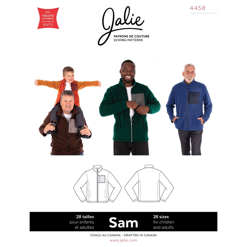 Jalie Patterns - Sam Classic Fleece Jacket #4458 - Adult/Children Sizes