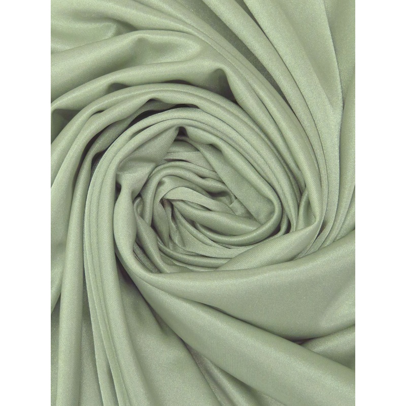 Sage Green 100% Polyester Shiny Thin Interlock Knit - Famous Dress Designer - 59W