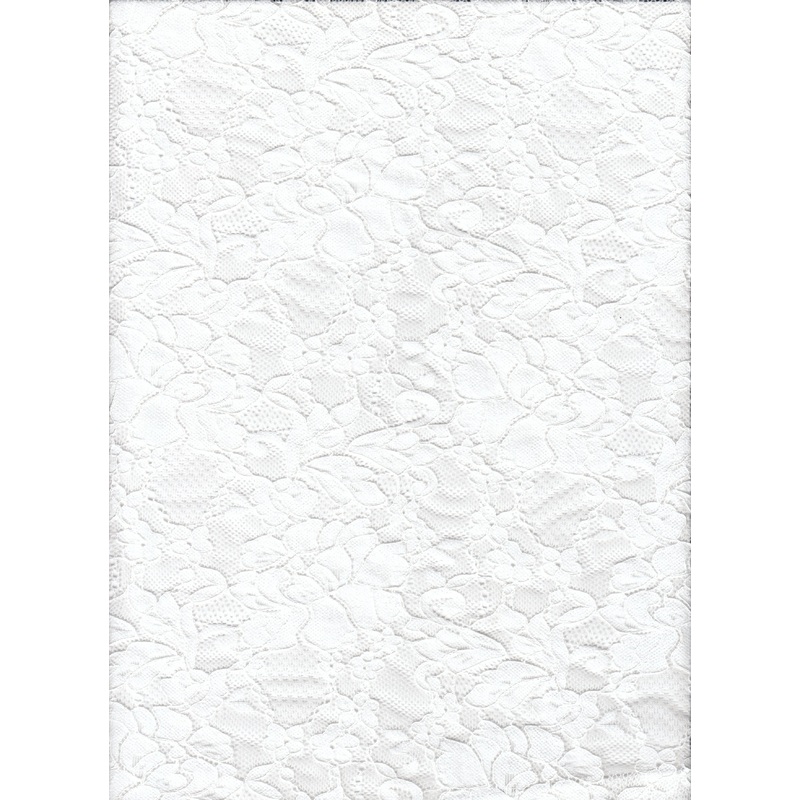 Stretch Lace Fabric - 90% Nylon 10% Spandex - Sheer Stretch Lace SNOWWHITE#2