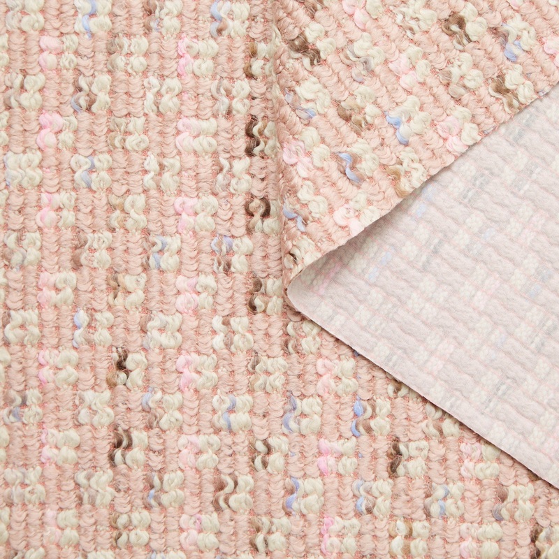 T24B08955 | Fused Wool Square Tweed RWS Misty Rose