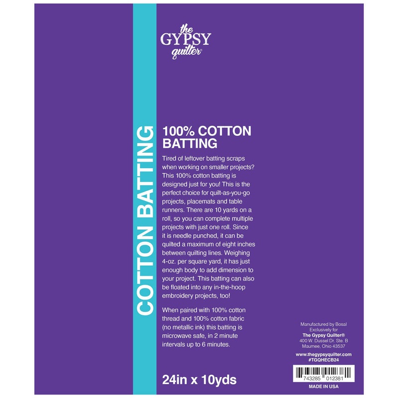 The Gypsy Quilter Cotton Batting 24in x 10yds