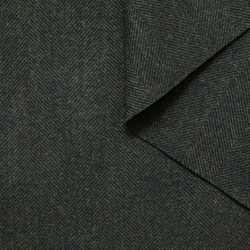 T25W14026 | Double Herringbone Wool Drap Kombu Green