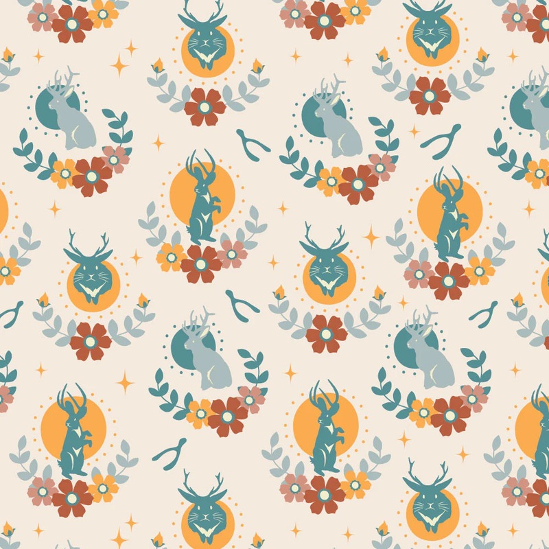 Birch Fabrics - Tall Tales Vol. 2 - Jackalope Cream TT-02-VINTAGECREAM