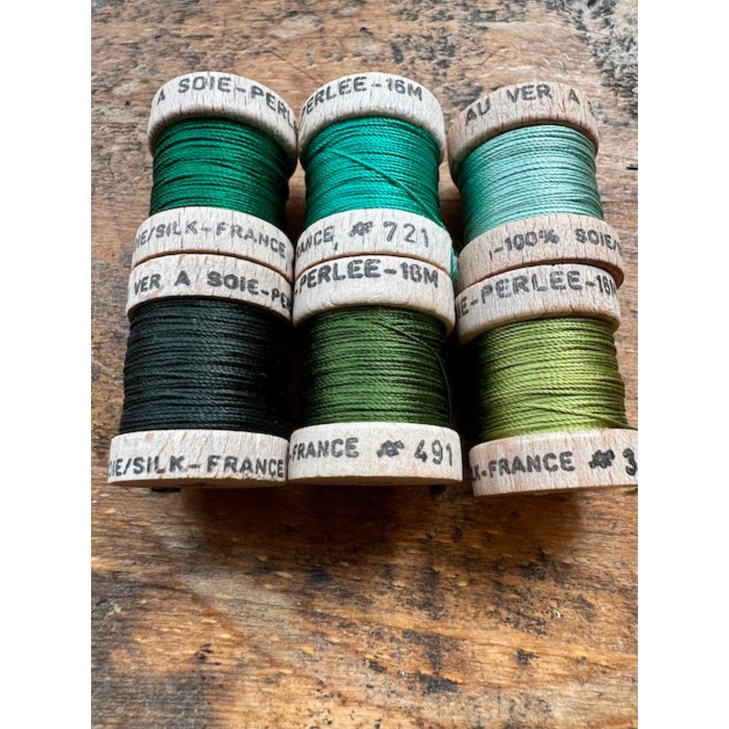 Pearl Silk Bobbins Set - Green - Au Ver Soie
