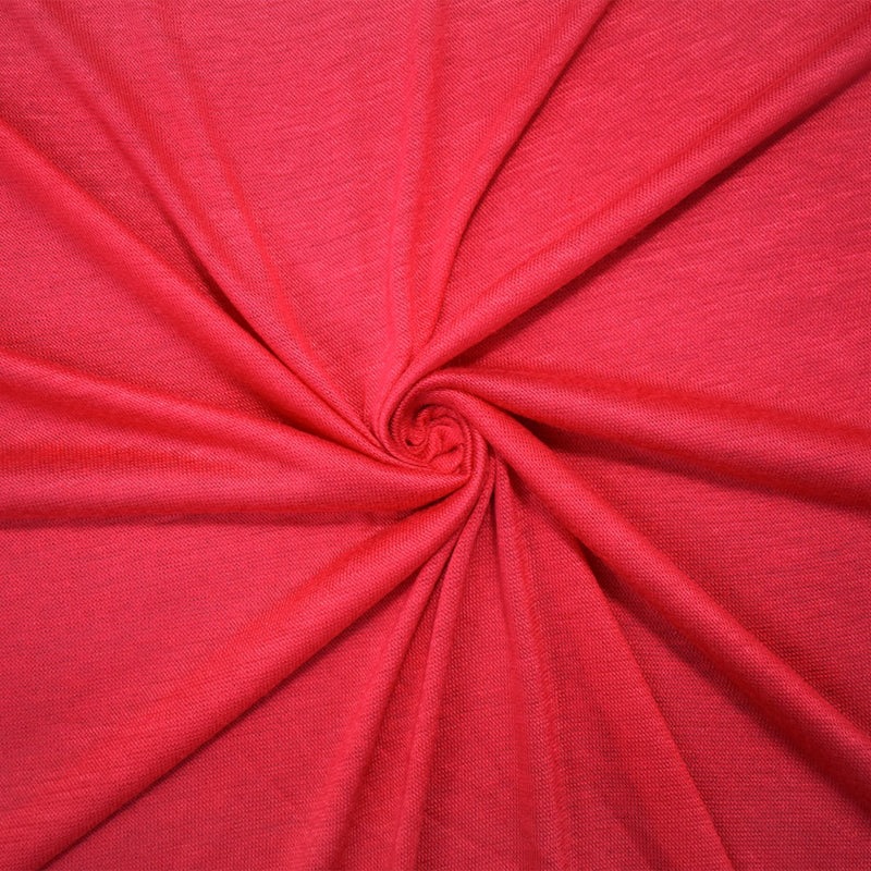Red Rayon Stretch Spandex Semi Sheer Solid Jersey Knit Fabric