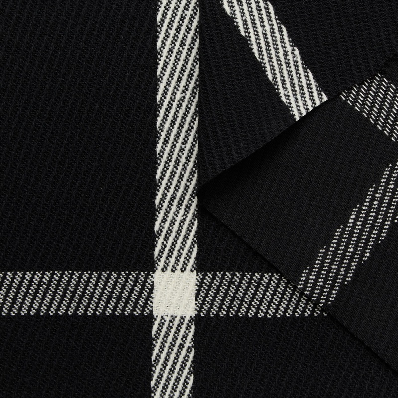 T25G11747 | Checked Virgin Wool Tweed Black