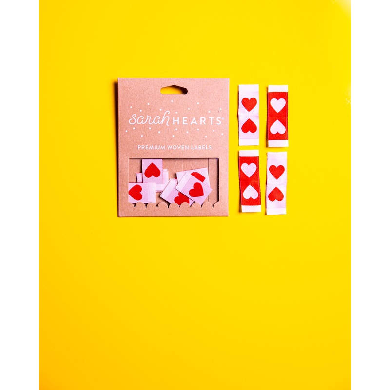 Red Hearts Premium Woven Sew In Labels from Sarah Hearts #LP182