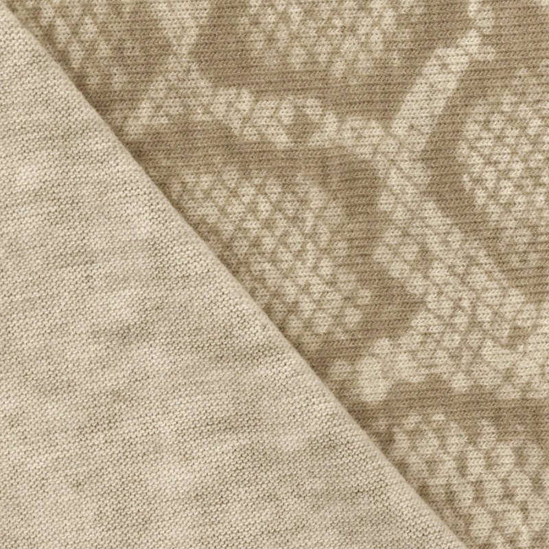 Sand Beige Reptile Printed Stretch Jersey Knit Fabric