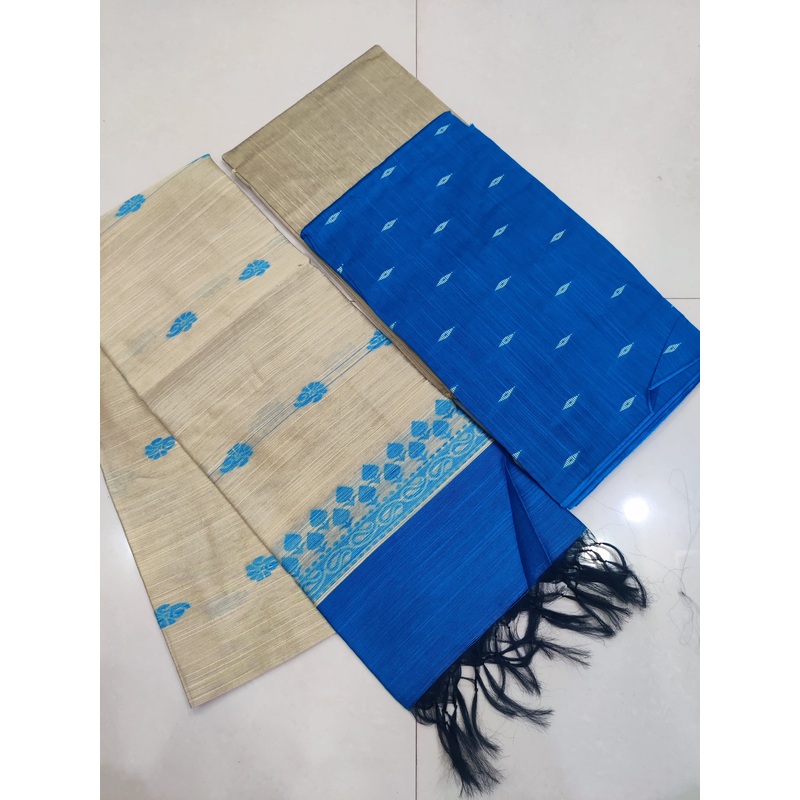 SKYBLUE - Exclusive Raw Silk Suit Set with All-Over Butti Weaving & Slub Silk Jacquard Dupatta 07