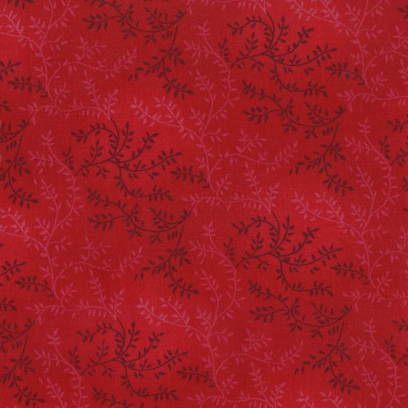 Red Blended Branches 108" Fabric By The Yard