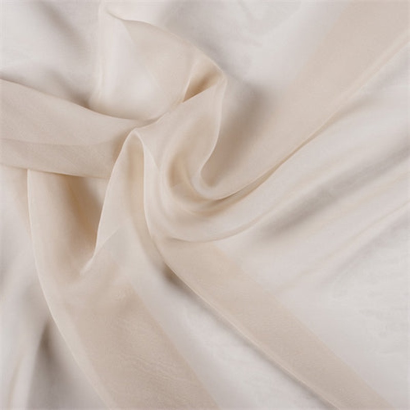 1 1/2 YD PC-Runway Silks Beige Wide Silk Chiffon Fabric - Reorderable