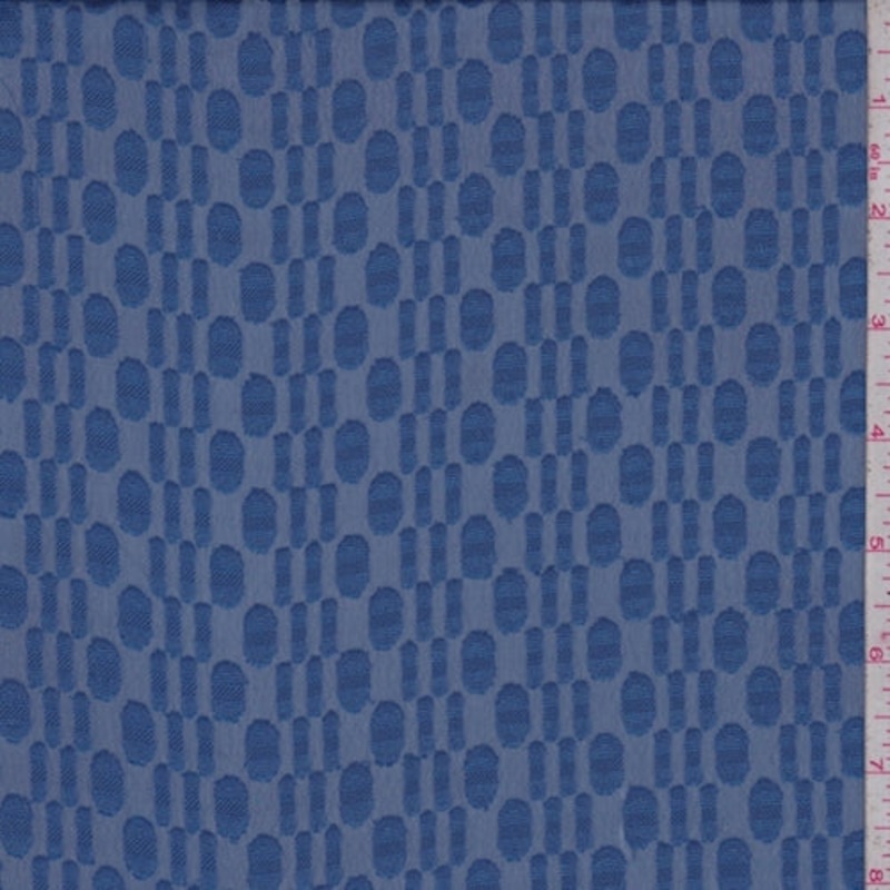 Sapphire Oval/Dash Jacquard Chiffon Fabric