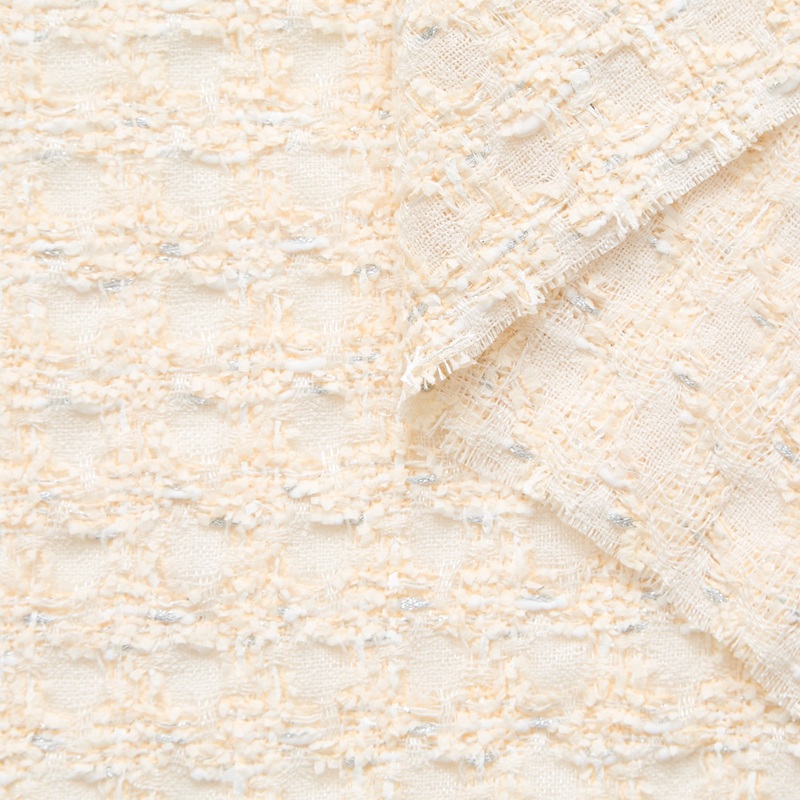 T25M14145 | Lurex Boucl Tweed Antique White