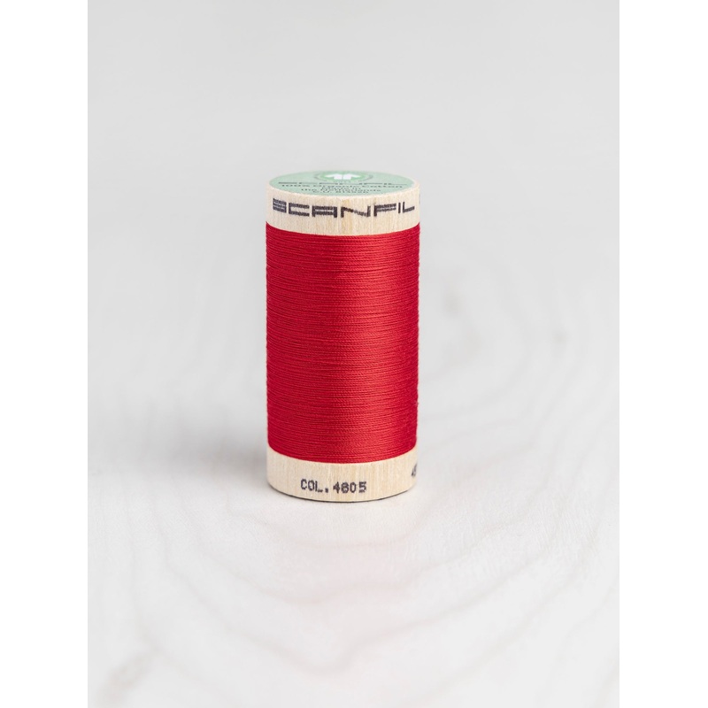 Scanfil Organic Cotton 50wt Thread 500 yards - High Risk Red 4805